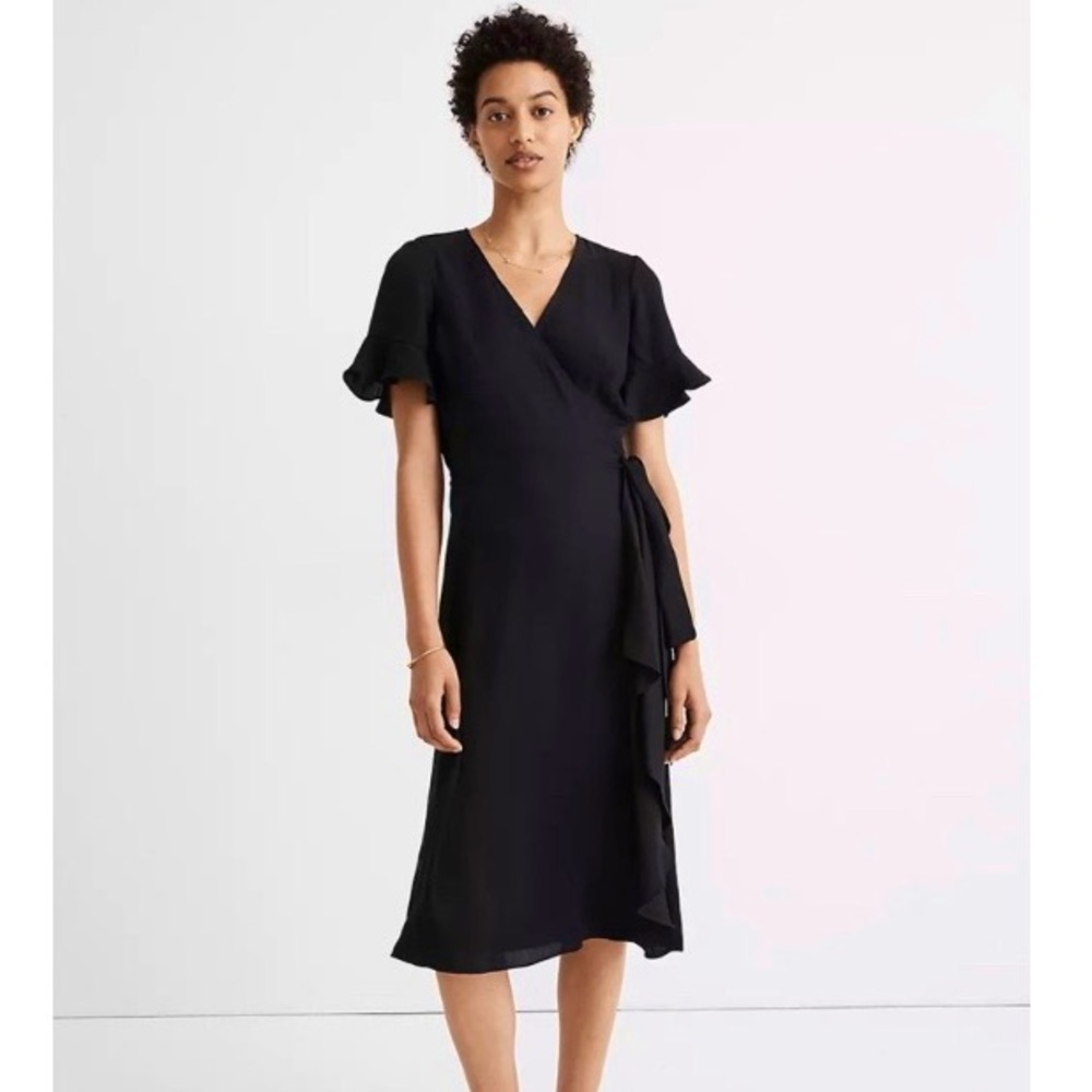 Madewell Ruffle Sleeve Wrap Dress